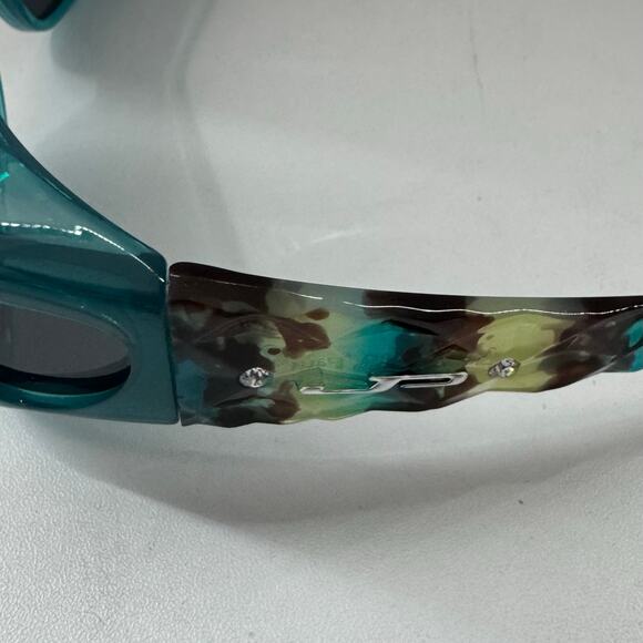 Jonathan Paul Fitovers Timeless Large Polarized Sunglasses Teal Brown - Picture 4 of 6